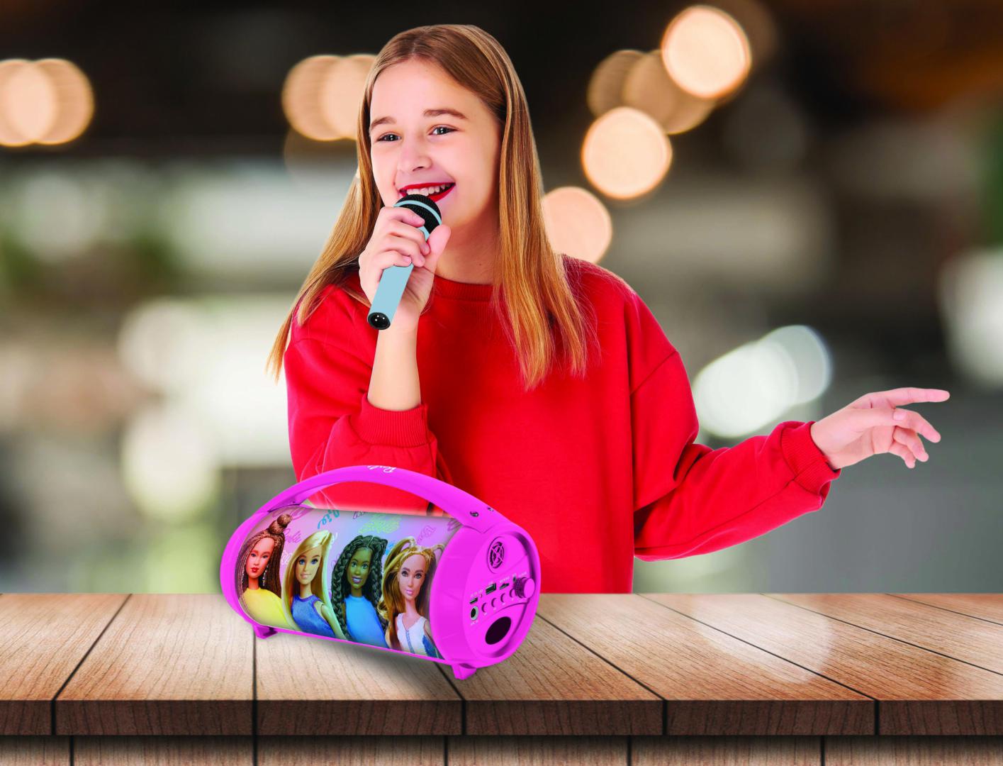 Boxa cu Microfon si Lumini, Barbie