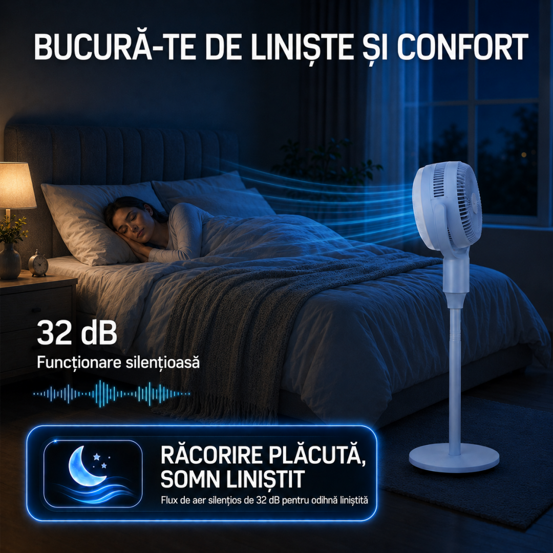 Ventilator cu Picior Fram FSF-MAT24DC-BL