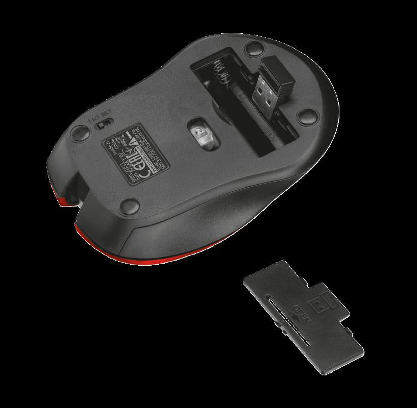 Mouse Trust Mydo 3000 Dpi, rosu (Mouse Wireless Trust Mydo Silent Click)