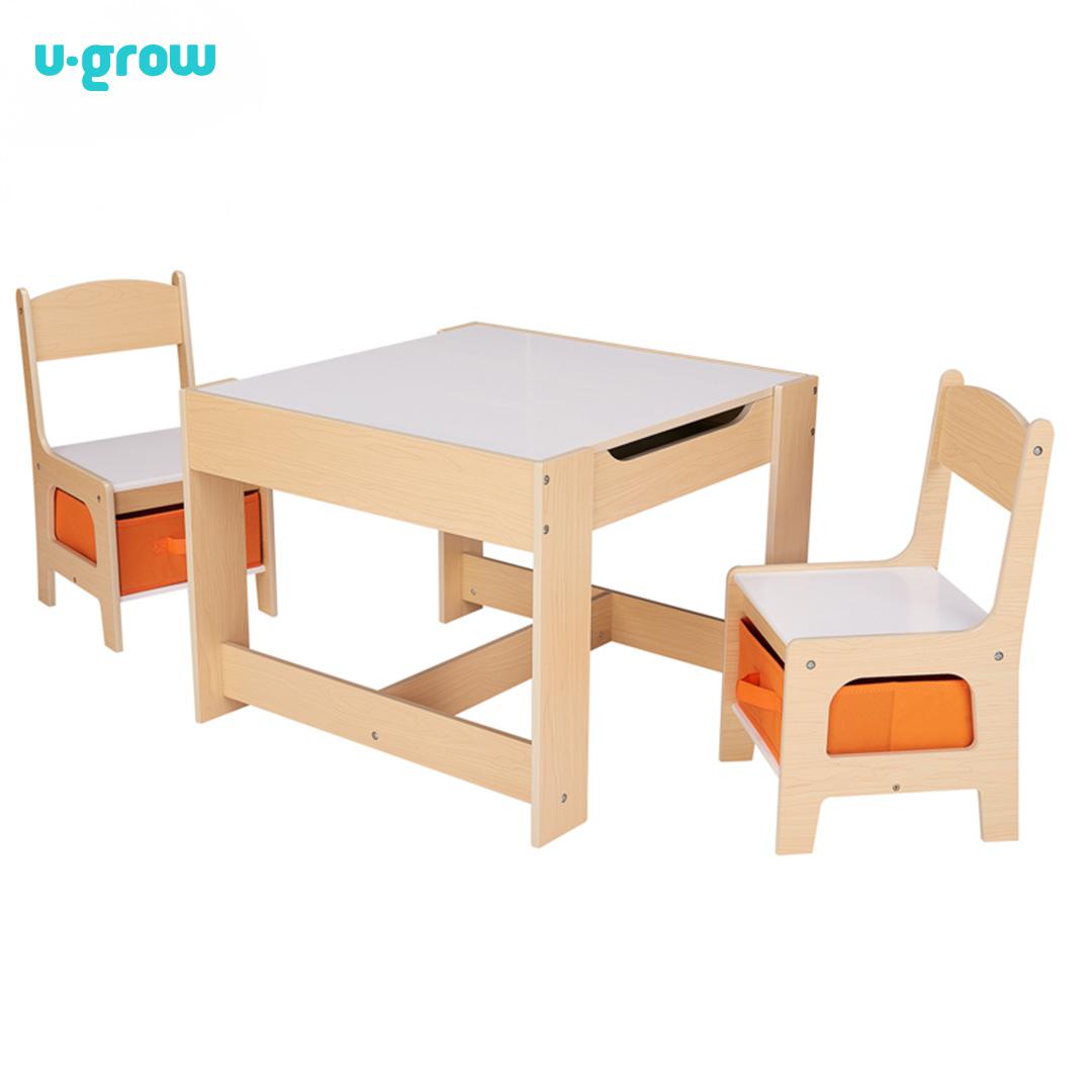 Set masuta si 2 scaune,lemn natur,U-Grow