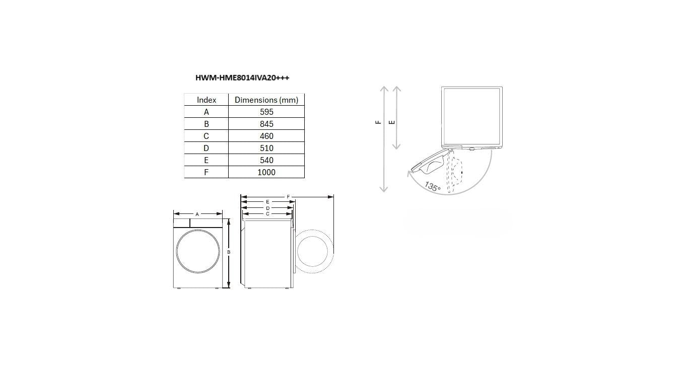 RESIGILAT | Masina de spalat rufe HEINNER HWM-HME8014IVA20+++, 8 kg, 1400 rpm, Clasa: A, Alb - imagine 7 - RESIGILAT