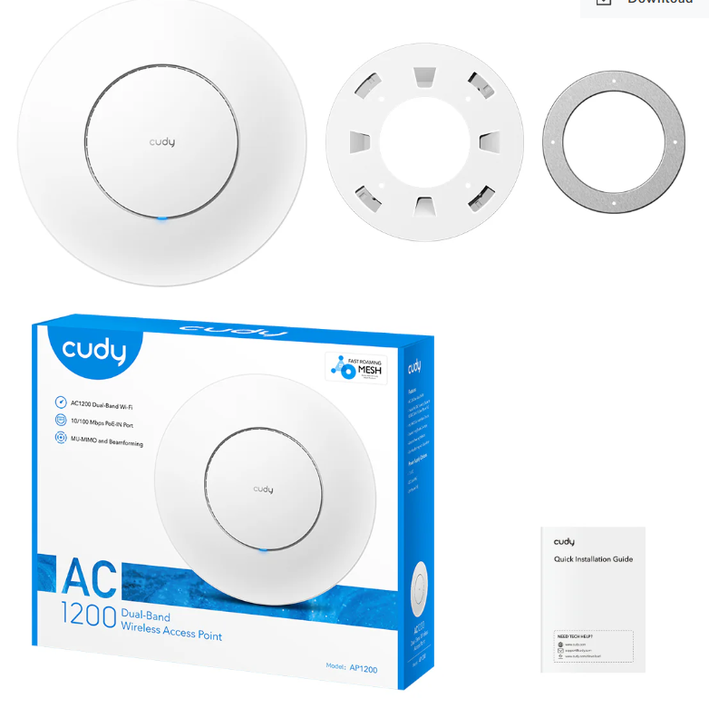 Punct de acces Wi-Fi Cudy AP1200 exterior exterior/interior AC1200 alb,