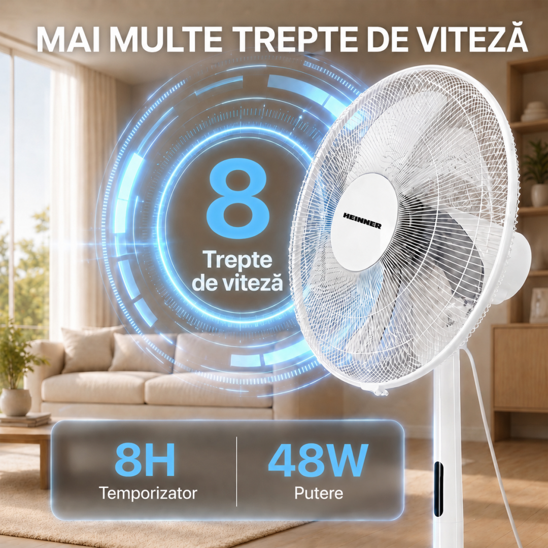 Ventilator cu Picior Heinner HMSF-3WH