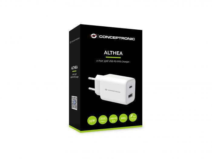 Conceptronic USB Charger ALTHEA11W (conceptronic ALTHEA11W 2-Port 33W Pps USB PD Charger)
