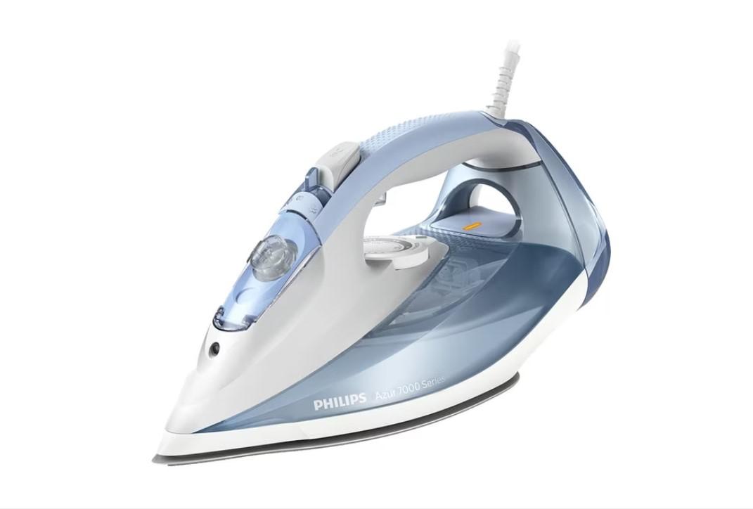 RESIGILAT | Fier de calcat PHILIPS Seria 7000 DST7011/20, 2600W, 220g/min, 300ml, talpa SteamGlide Plus, albastru deschis-gri PHILIPS
