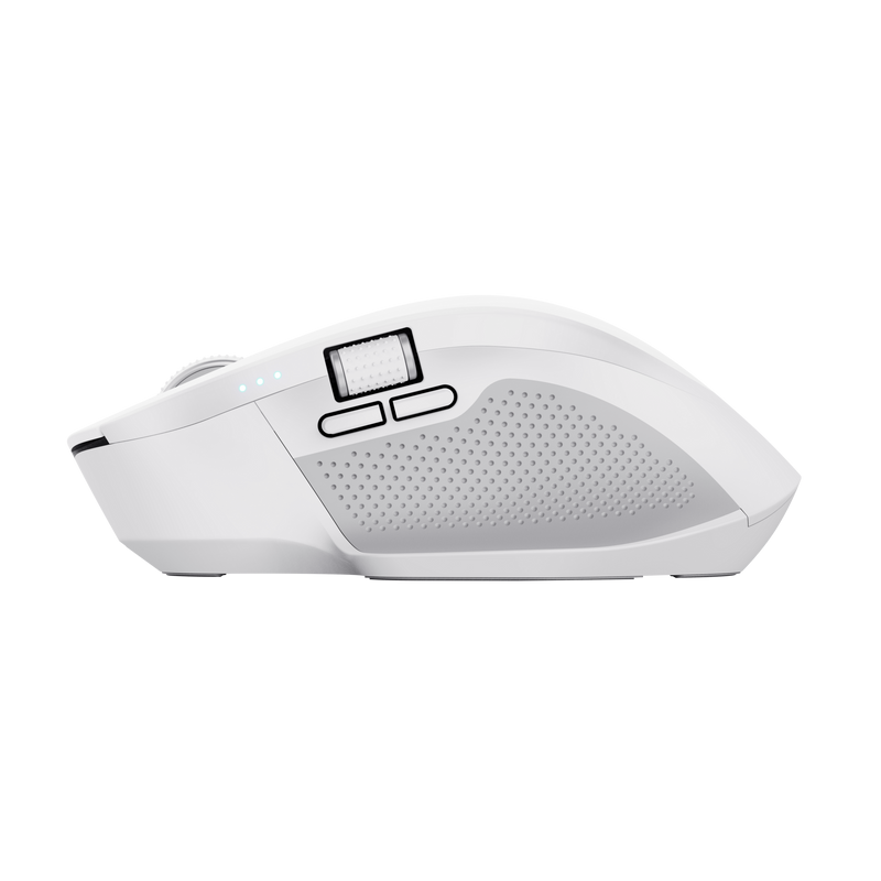 Mouse Trust Ozaa+, wireless RF 2.4GHz, bluetooth, conectivitate USB 1.1, 2.0, 3.0, rezolutie maxima 3200 DPI, alb