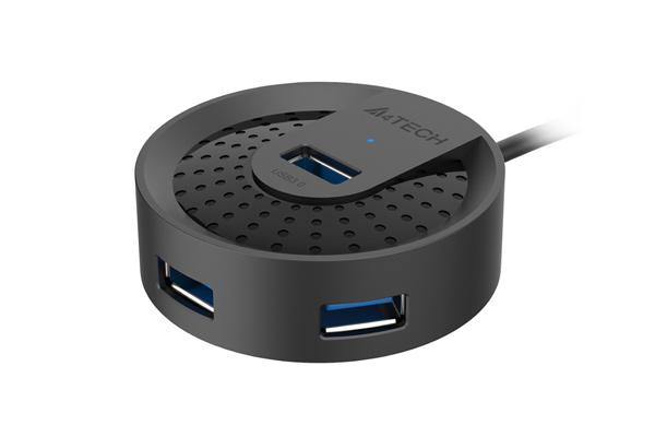 HUB extern A4TECH, porturi USB-A: USB 3.0 x 4, conectare prin USB-C , cablu 0.50 m, negru