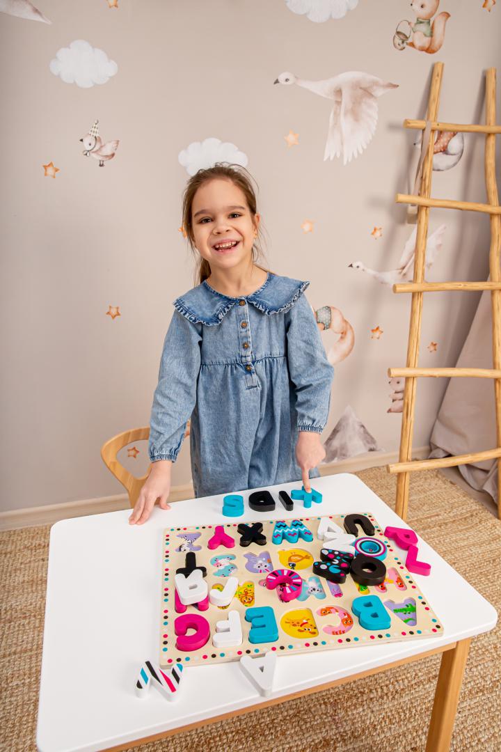 Kids Hits PLACA DE SORTARE ABC, JUCARIE LEMN