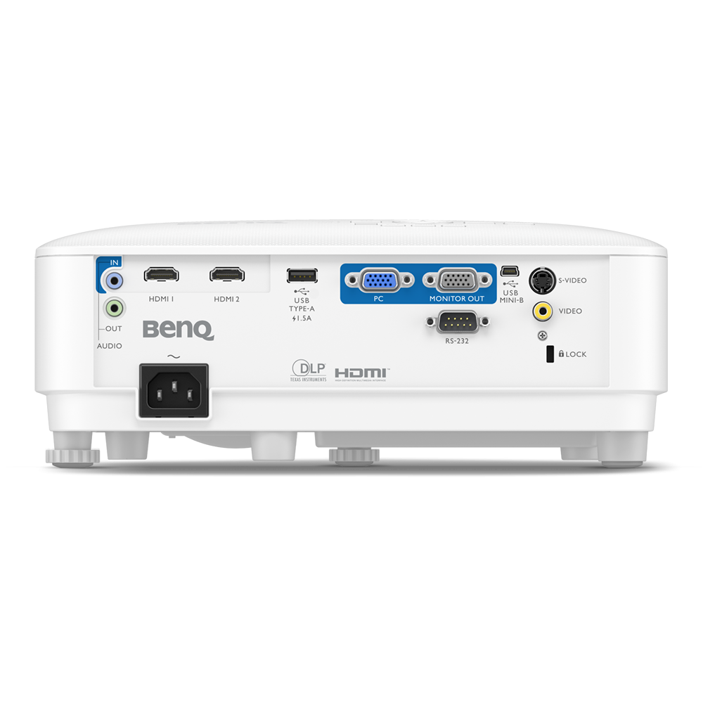Proiector BenQ MW560, DLP, WXGA 1280*800, up to WUXGA 1920*1200, 4000 lumeni, 20.000, 16:9 nativ, lampa 6.000 ore/ 15.000 ore lamp save, zoom 1.1x, dimensiune maxima imagine 150", boxa 10W, Security Bar, Kensington lock, 2* HDMI, USB Type-A, RS232, USB Mi