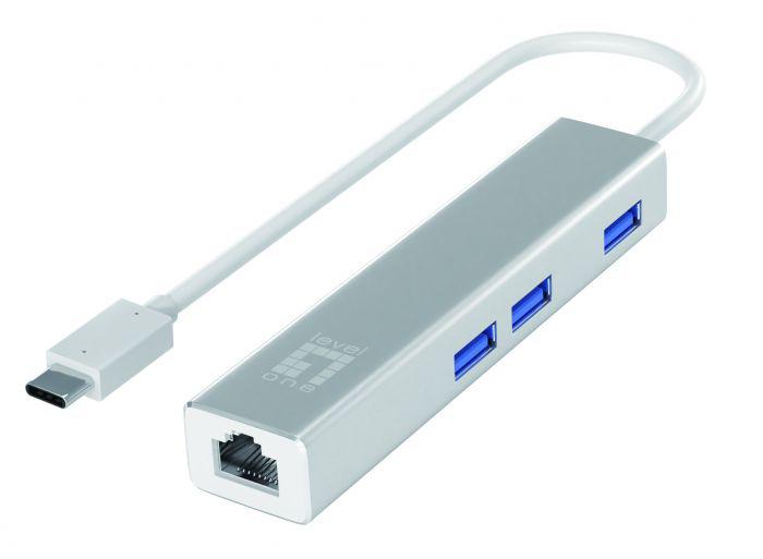 LevelOne Adapter USB-0504 (LevelOne USB-0504 Gigabit USB-C Network Adapter with USB Hub)