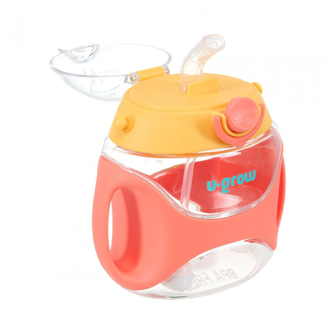 Sticla tritan cu pai,curea,orange,U-Grow