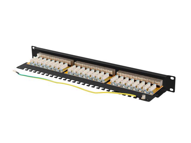 Patch panel 24 porturi 1U Cat.6A Ftp ng (Patch panel 24 porturi 1U 19" Cat.6A Ftp cu organizator cabluri)