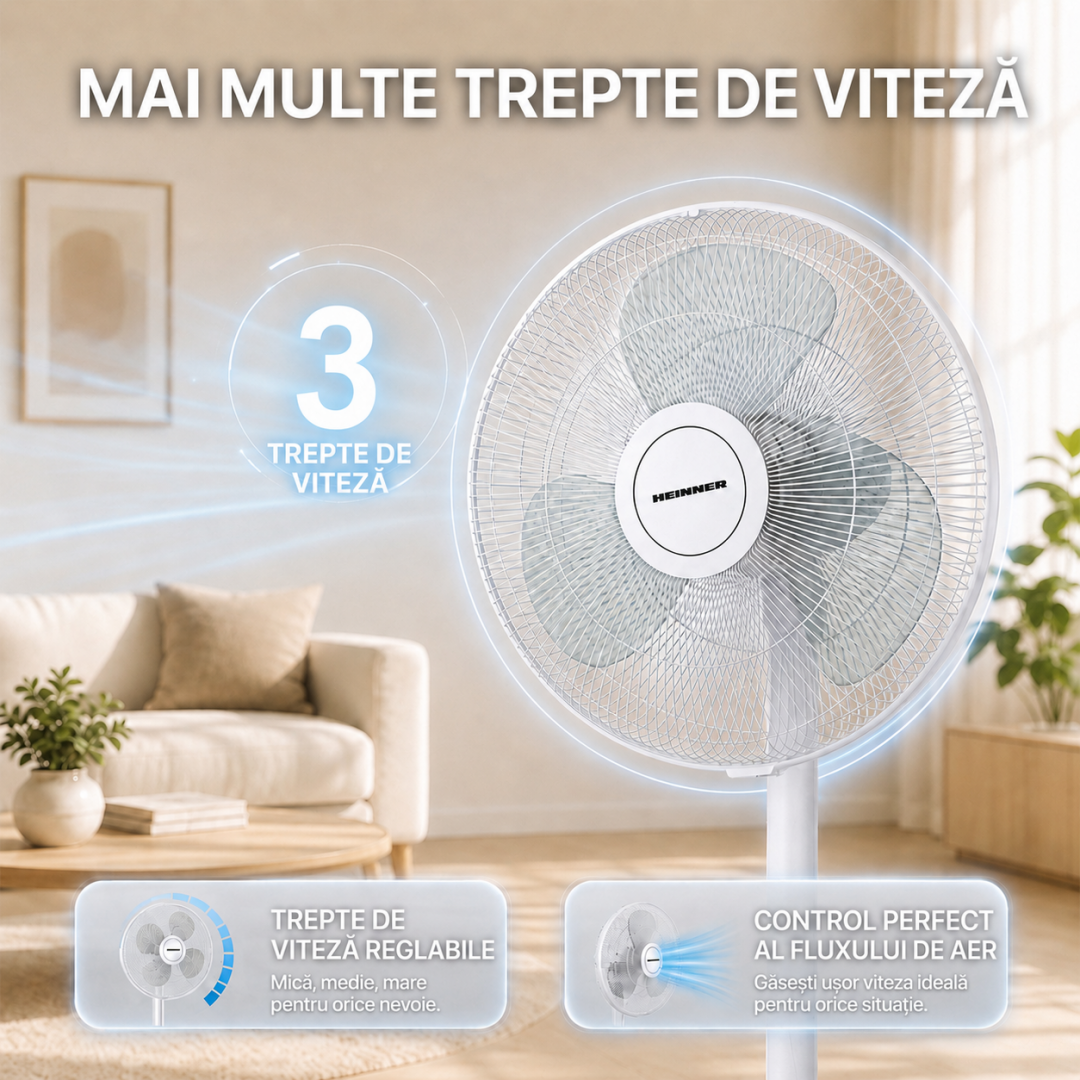 Ventilator cu Picior Heinner HSF-M50WH