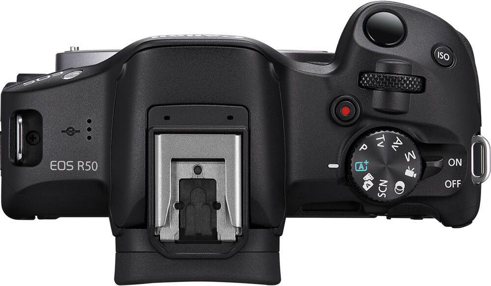 Canon D.cam Eos R50 + RF18-45+RF75-300MM (Aparat foto Canon Eos R50 Black Kit + Obiectiv RF-S 18-45 + RF-S 75-300MM F4-5.6)