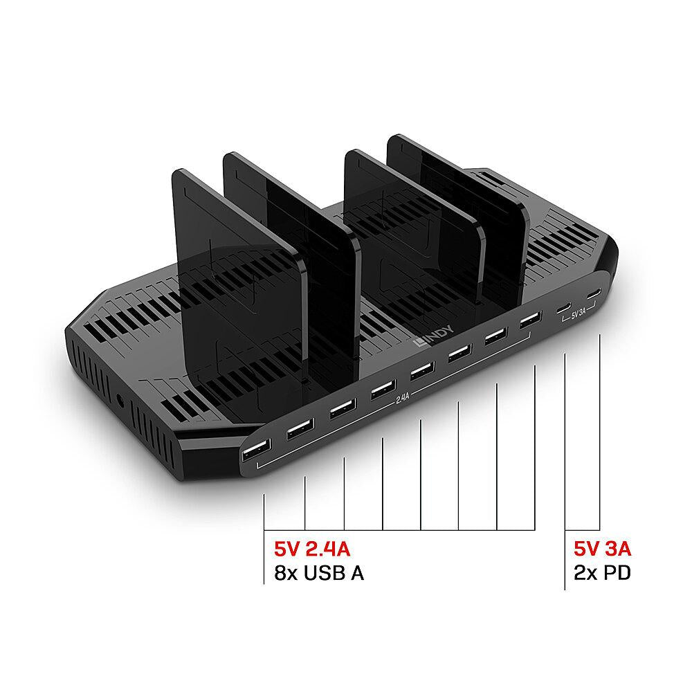 Lindy Statie Incarcare 10 porturi 120W (Hub USB Lindy 120W 10 Port USB Charging Station USB-A)