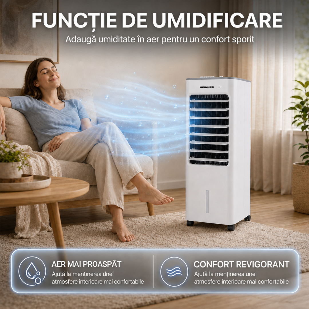 Ventilator Racire Heinner HACLP-M53WH (ventilator cu Efect de Racire Prin Evaporare Heinner HACLP-M53WH)