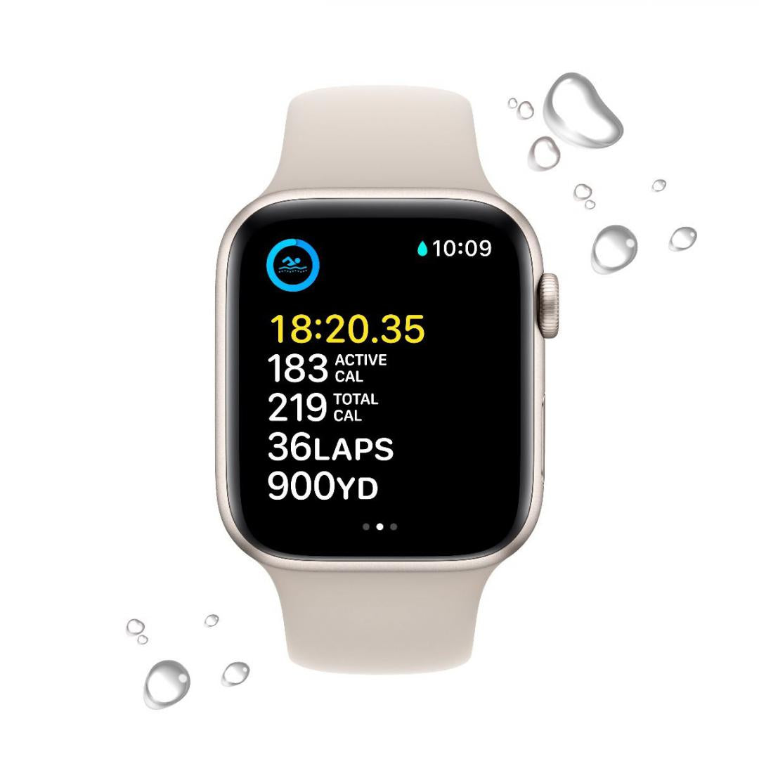 Apple Watch SE GPS + Cellular 40mm Starlight Aluminium Case with Starlight Sport Band - M/L