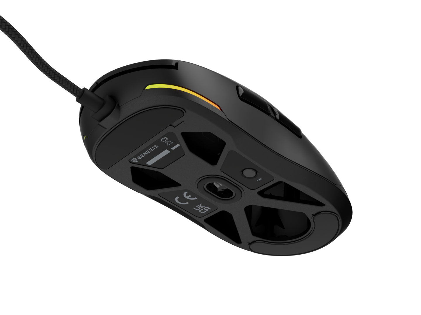 Mouse gaming cu fir Genesis Krypton 660, interfata USB, 12000 DPI, 6 butoane, iluminare RGB, negru