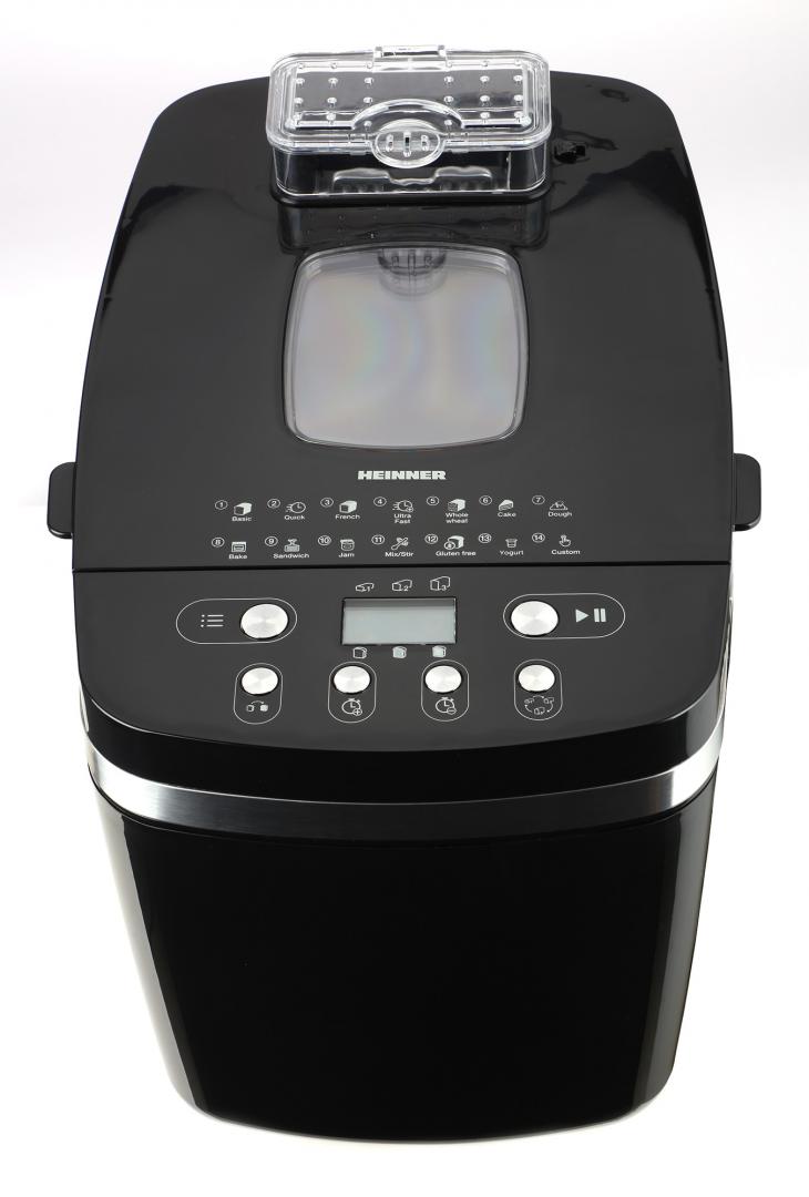 RESIGILAT | MASINA DE PAINE HEINNER HBM-D850BK2P, CONTROL DIGITAL, 2 PALETE, 14 PROGRAME, NIVEL RUMENIRE AJUSTABIL, COMPARTIMENT PENTRU DOZAREA NUCILOR/SEMINTELOR, TIMER 13H, FUNCTIE MENTINERE TEMPERATURA 60 MIN, NEGRU - imagine 3 - RESIGILAT