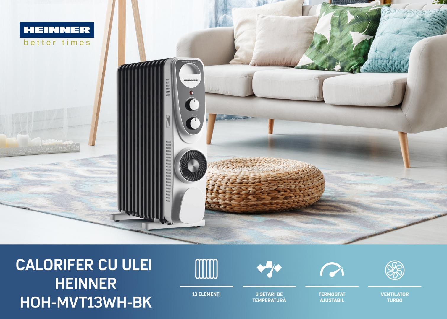 Calorifer Heinner HOH-MVT13WH-BK (calorifer cu Ulei Heinner HOH-MVT13WH-BK)