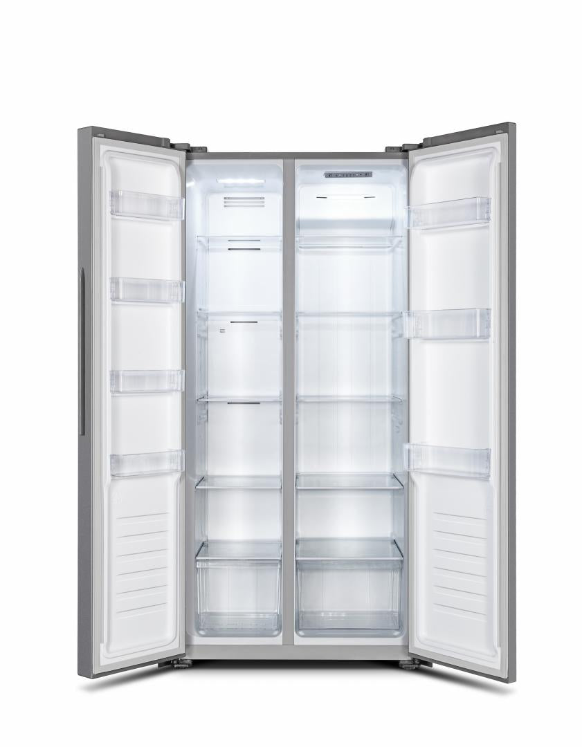 Side by Side HEINNER HSBS-441NFXF+, No Frost, 441 L, Clasa F, Aspect inox