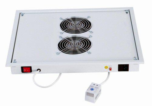 Triton Panou Ventilatie 2X Termost Gri (Panou ventilatie Triton pentru rack de podea 19)