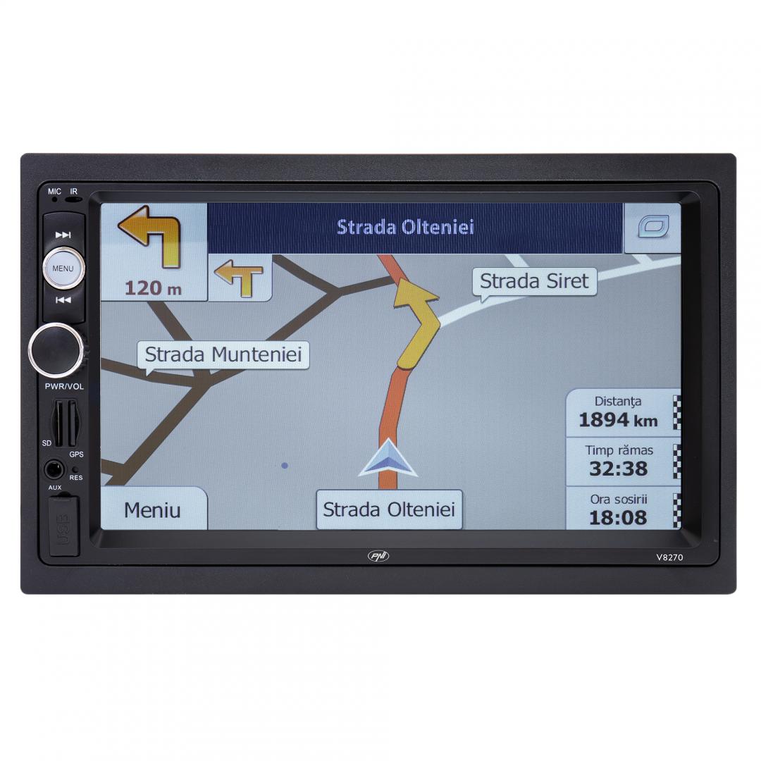 Pni 2din 7" Navi Media Player Auto V8270 (Navigatie multimedia Pni V8270 2 din cu GPS MP5)