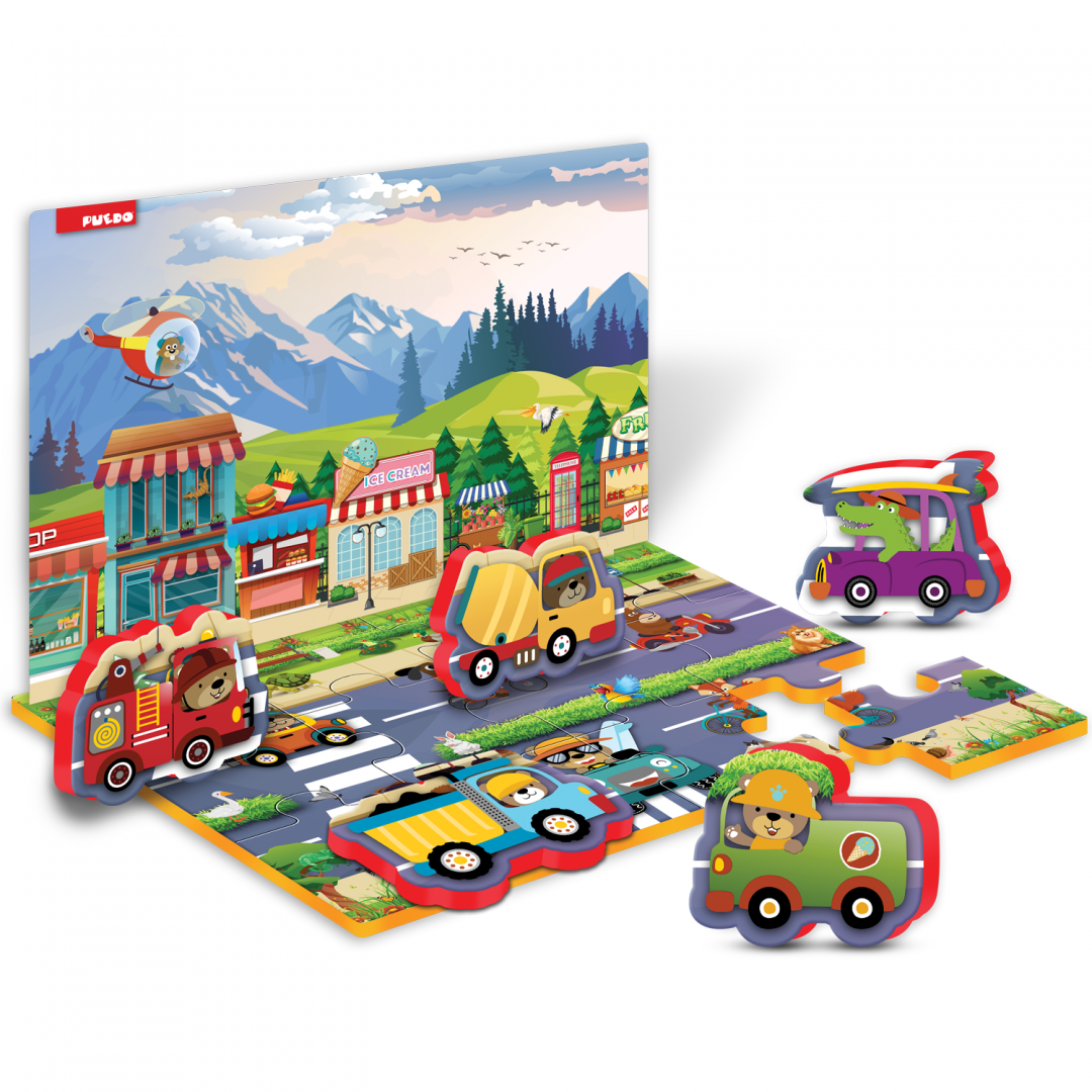 Puedo Toys PUZZLE TRAFIC, 17 PIESE