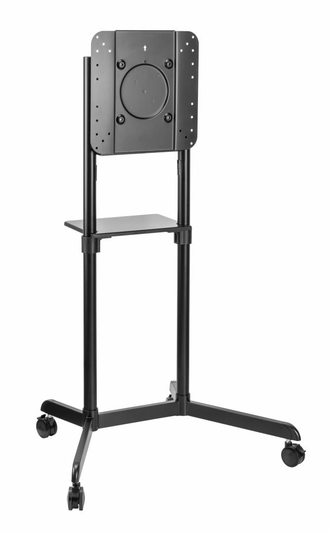 Stand TV mobil Serioux TV11-46TW, parti metalice: Cadru principal vertical, Brațele de prindere VESA, Placa de montaj TV, baza, fixarea se face cu ajutorul accesoriile incluse; dimensiuni: 920x702x1595mm, compatibilitate  dimensiune ecran: 37"-70", compat