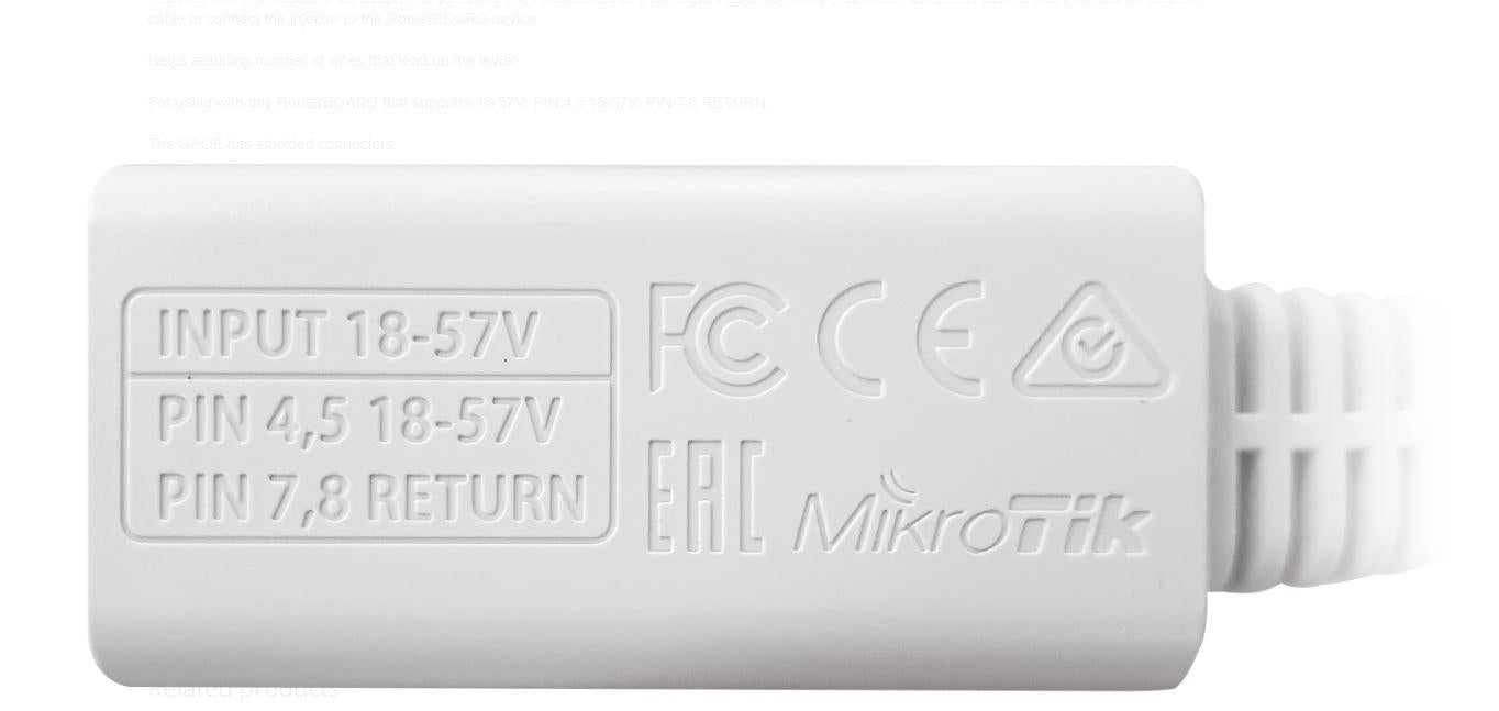 Mikrotik Gigabit Poe Injector (mikrotik Rbgpoe)