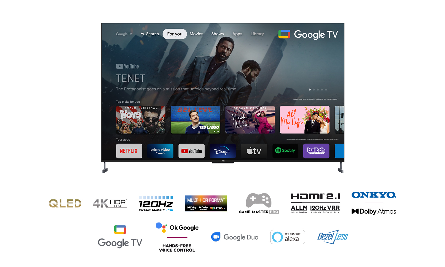 Televizor Smart QLED TCL 98C735 2,49 m (98") 4K Ultra HD Wi-Fi Negru