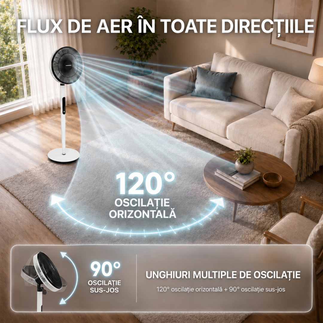 Ventilator cu Picior Heinner HMSF-9BK