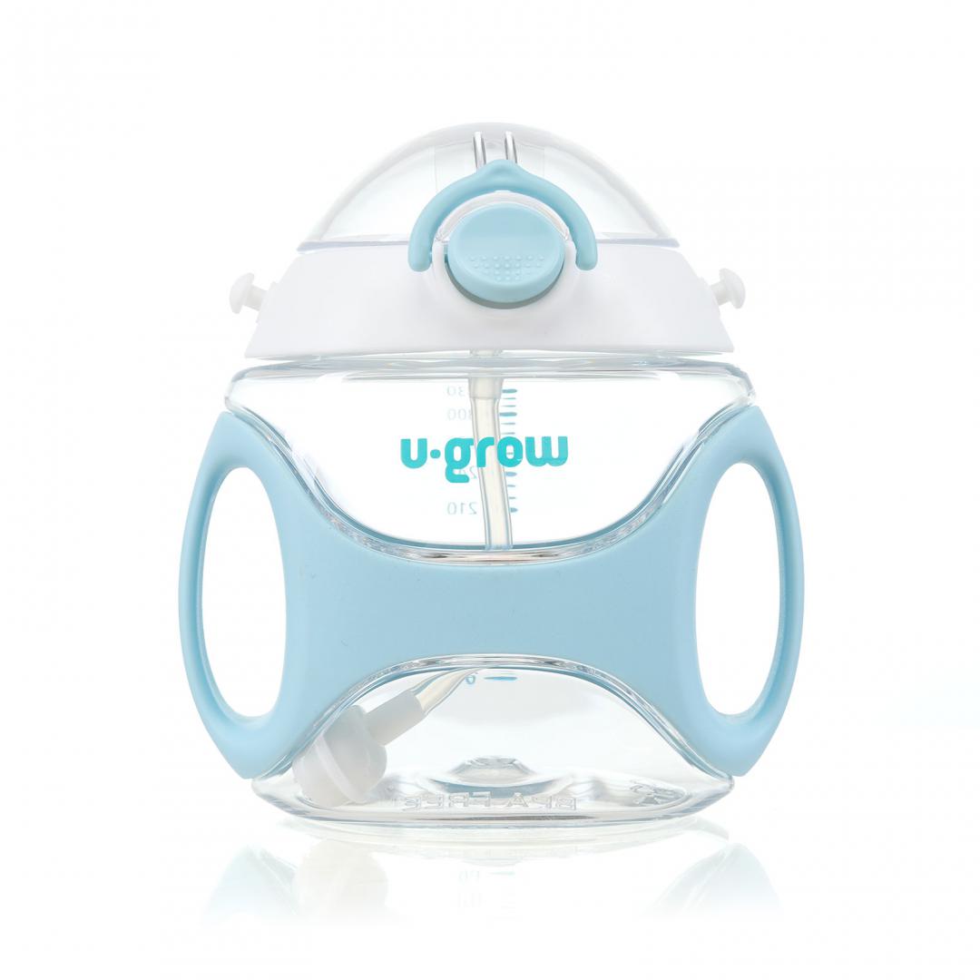 Sticla tritan cu pai, curea,blue,U-Grow
