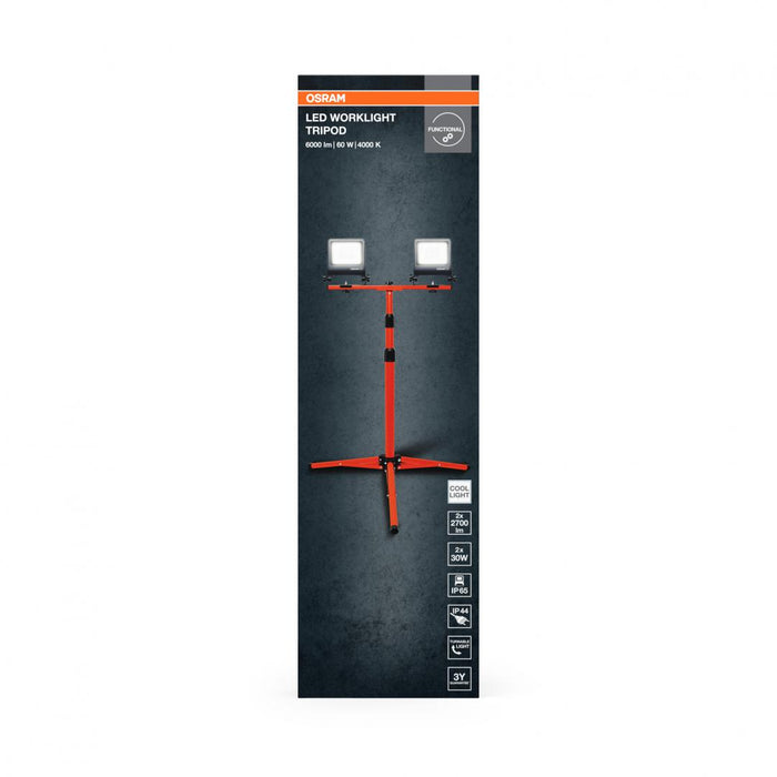 2 Proiectoare LED (lampa de lucru) cu stativ OSRAM Worklight Tripod,2x30W, 220-240V, 2x2700 lm, lumina neutra(4000K), IP65/IK