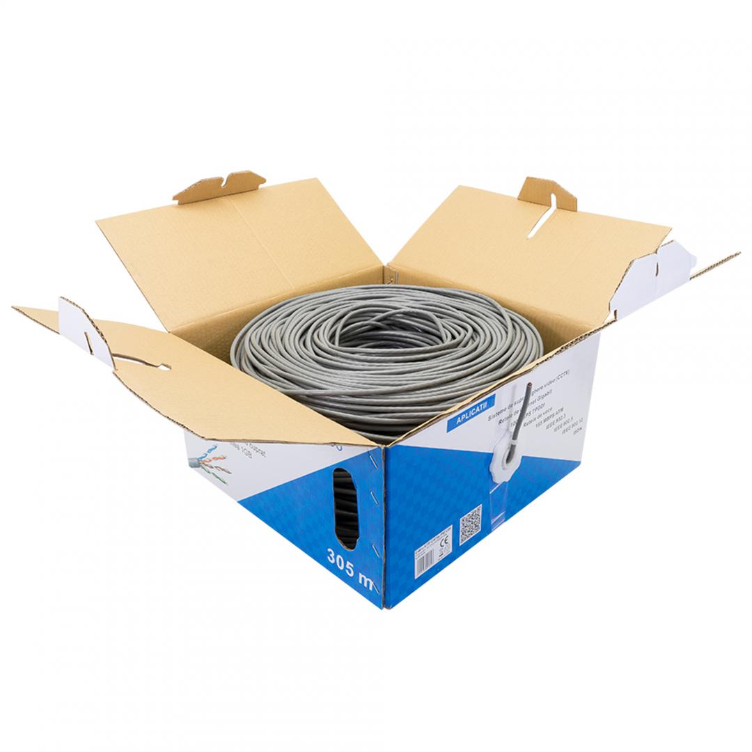 Pni Cablu Utp CAT6E 305M (Cablu Utp CAT6 Pni U06 cu 4 perechi pentru internet 1 Gigabit si sisteme de...)