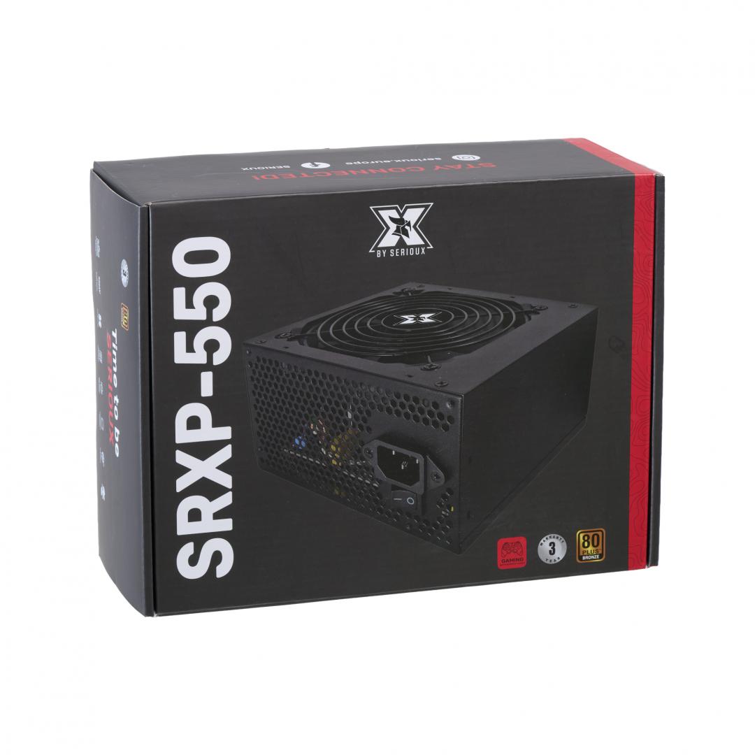 Sursa Serioux Energy 550W, 80+ Bronze, Ventilator 12cm, ATX, material metal, cabluri: 20+4-pin, 1x4+4-pin, 2x6+2-pin, negru