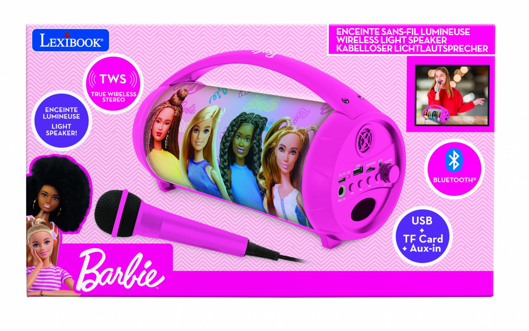 Boxa cu Microfon si Lumini, Barbie