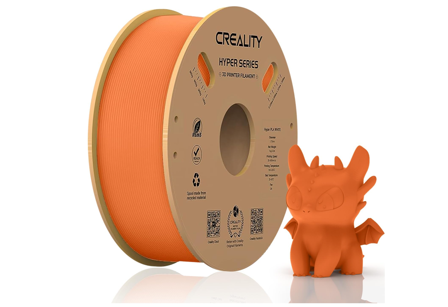 Creality 3D Filament HYPER-PLA Orange (creality Hyper Pla 3D Printer Filament)