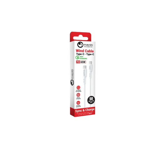 Cablu Lemontti Fast Charge 0.5m, 65W alb