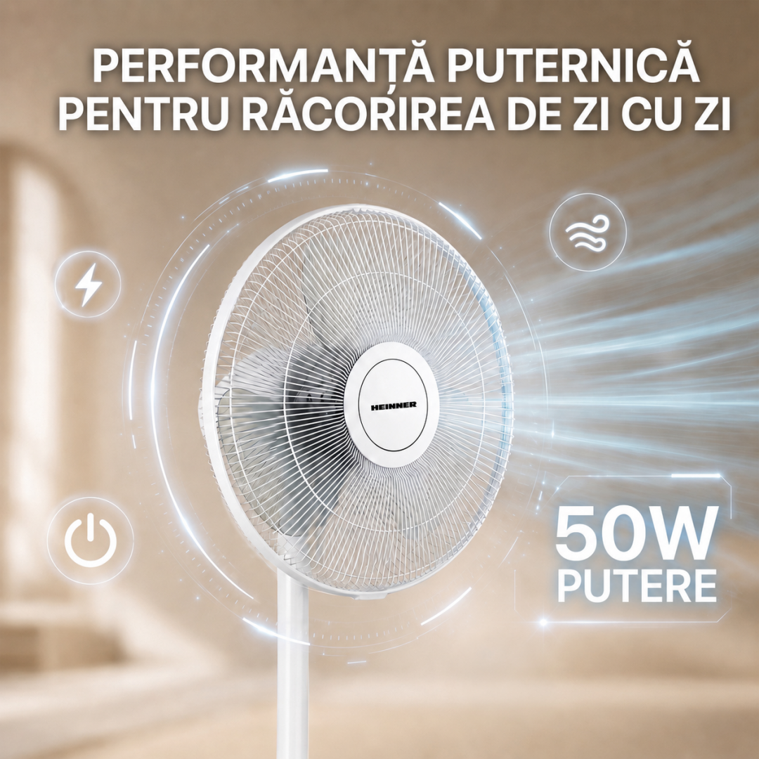 Ventilator cu Picior Heinner HSF-M50WH