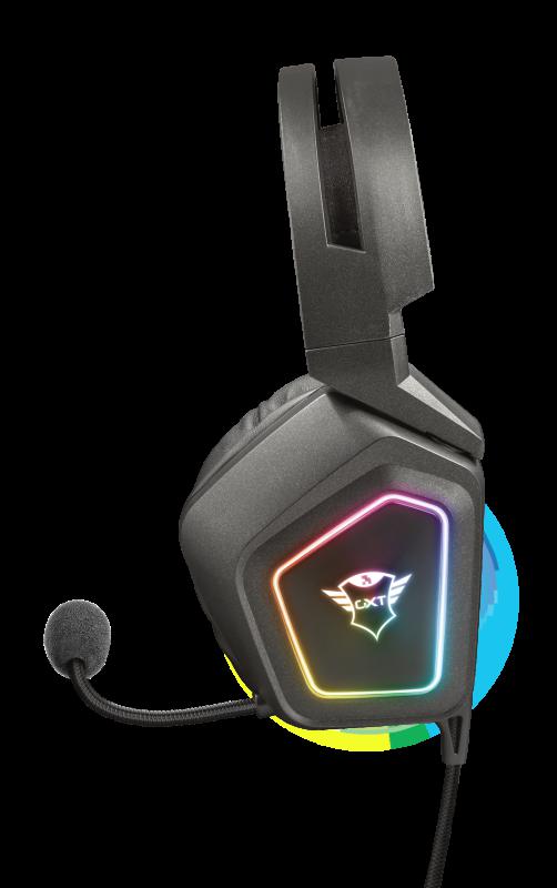 Casti cu microfon Trust GXT 450 Blizz RGB 7.1 Surround Gaming, negru