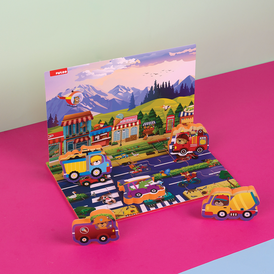 Puedo Toys PUZZLE TRAFIC, 17 PIESE