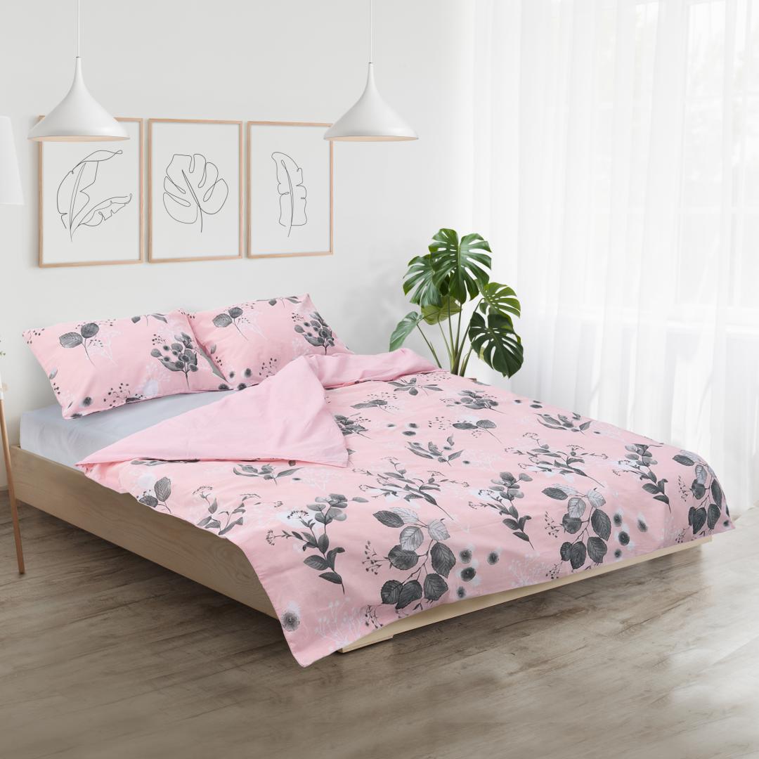 Lenjerie Dubla Bbc 4 piese, 132TC - Rose