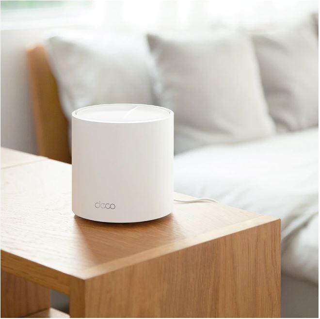 TP-Link AX3000 whole home mesh Wi-Fi 6 System, Deco X50(3-pack); Dual- Band, Standarde Wireless: IEEE 802.11ax/ac/n/a 5 GHz, IEEE 802.11ax/n/b/g 2.4 GHz, viteza wireless: 5 GHz: 2402 Mbps, 2.4 GHz: 574 Mbps, 2 x antene interne, 2×2 MU-MIMO, Mod Router, Mo