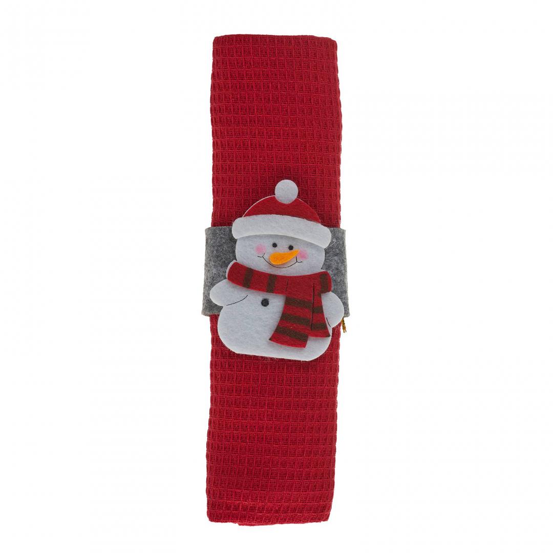 Prosop Bucatarie cu Inel Servet Xmas (Prosop Heinner de bucatarie cu inel servet Craciun)