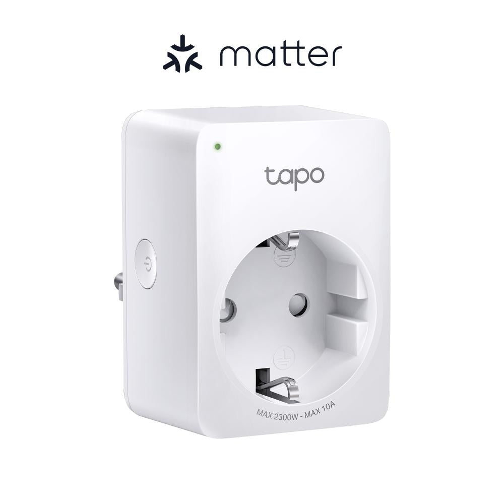 RESIGILAT | TP-LINK TAPO P100M Mini priză Wi-Fi smart, compatibilă cu Matter, WIFI Protocol: IEEE 802.11b/g/n, Bluetooth, 2.4Ghz, Dimensiuni: 72 × 51 × 40 mm, Cerinte de alimentare: 100-240V~, Incarcare maxima: 2,300W, 10A TP-LINK