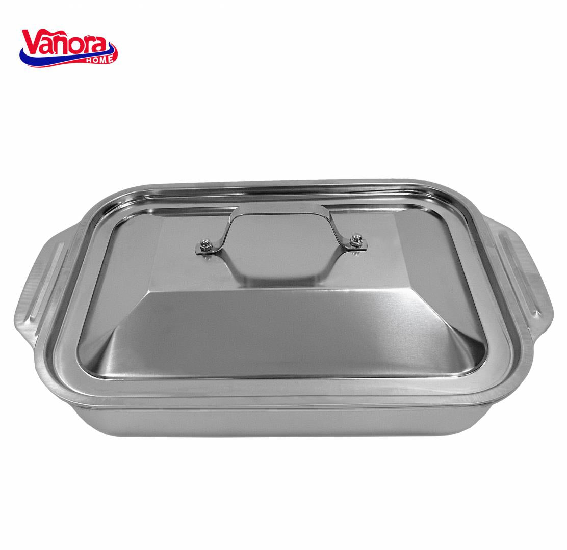 TAVA INOX CU CAPAC 36.5x22x7 CM, ZIRA, VANORA HOME