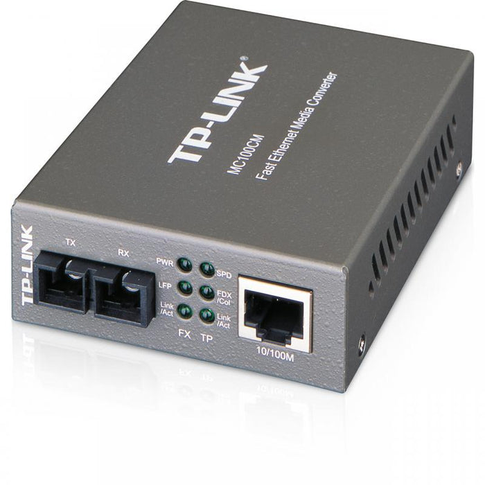 "Omada 10/100 Mbps RJ45 to 100 Mbps Multi-mode SC Fiber Converter PORT: 1× 100 Mbps SC Port, 1× 10/100 M RJ45 Port (Auto MDI/
