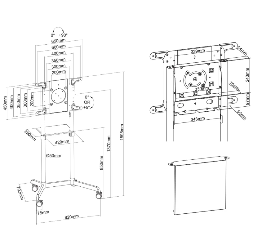 Neomounts Stand podea mobil/fix NM 37"-70" 70kg ng