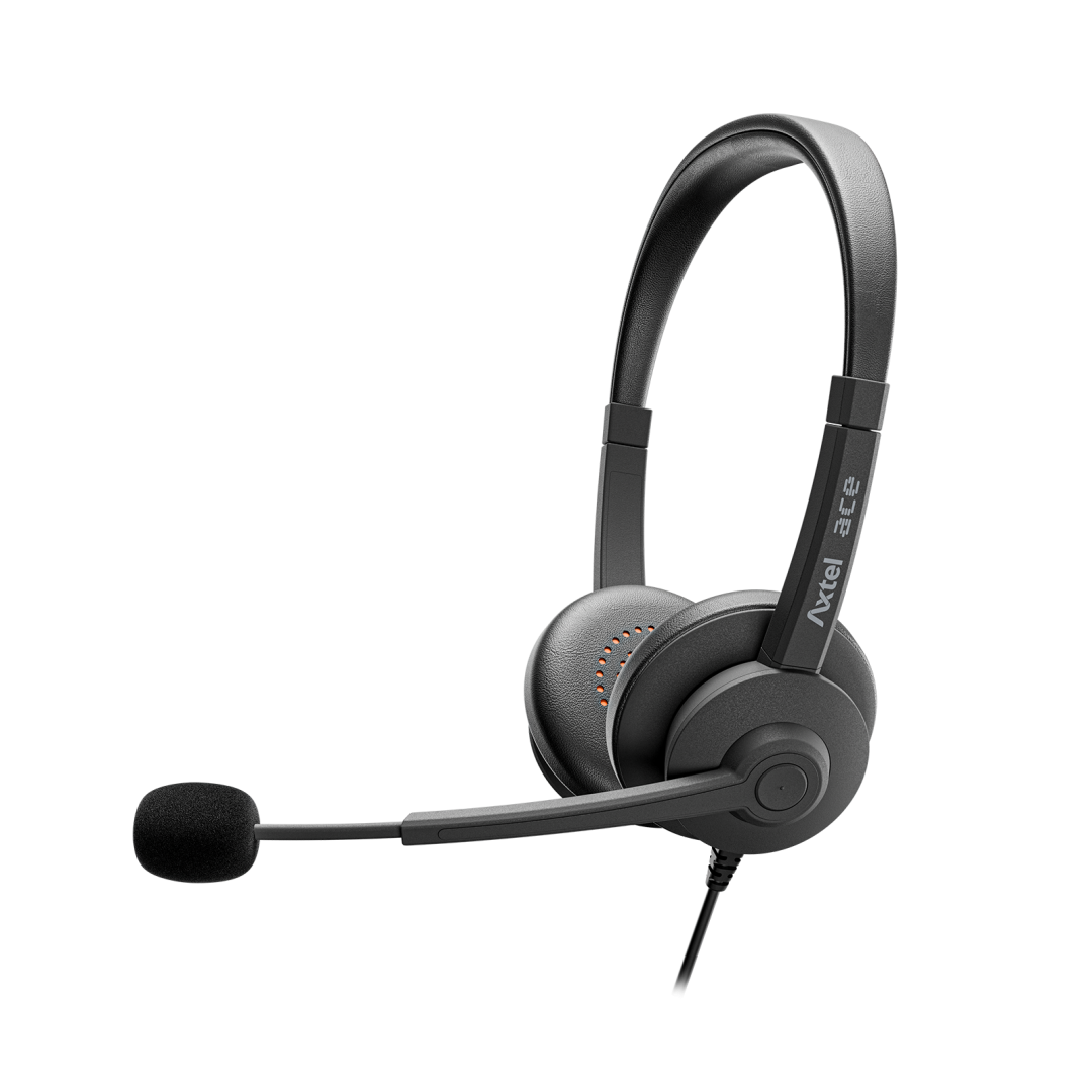 HEADSET AXTEL ACE STEREO, Corded, Conectivity USB-A / with STEREO HD . Speakert Size has 40 mm / Passive noise reduction : STRONG